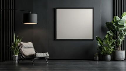 Elegant Home Decor with Mock-Up Picture Frame in a Stylish Living Room Setting