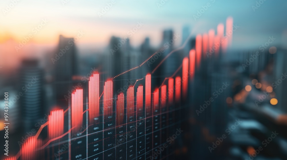 Poster barometer-style chart tracking financial growth, with each level showing progress in a business's up