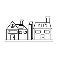 village icon vector on white background