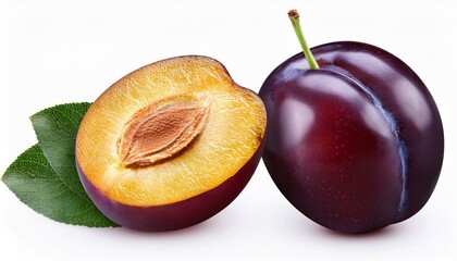 Single Plum on White Surface