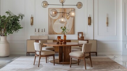Minimalist Dining Room with Artistic Decor