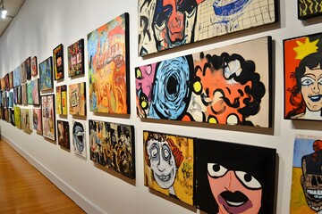 Eclectic Display of Diverse Expressions in a Gallery Setting