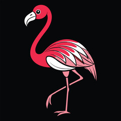 Obraz premium Explore vibrant flamingo bird vector art illustrations, showcasing bold and colorful designs perfect for digital and print creative projects