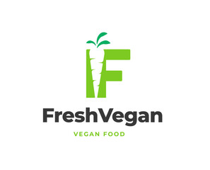 Initial Letter A with Cutlery and Carrot Icon for Organic Restaurant Logo Design