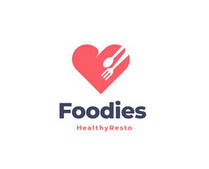 Fork and spoon with love shape logo icon design for restaurant logo template vector illustration