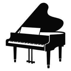 Silhouette Grand Piano Vector Art. © NATASA.52