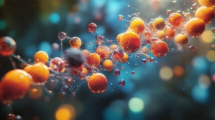 dynamic molecular catalysis by enzymes, showcasing a constantly moving reaction, perfect for understanding biochemical transformations