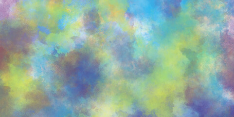 Holographic rainbow color paper texture, blur holographic rainbow foil iridescent panoramic texture with cloudy stains, amazing colorful abstract watercolor texture.