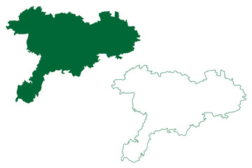 Obraz premium Chittoor district (Andhra Pradesh State, Republic of India) map vector illustration, scribble sketch Chittoor map