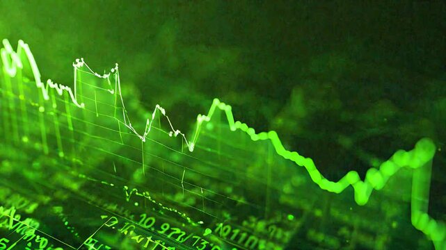 Inflation Rate Graph in Fresh Green - A fresh green graph displaying inflation rates, promoting balance and stability in design.