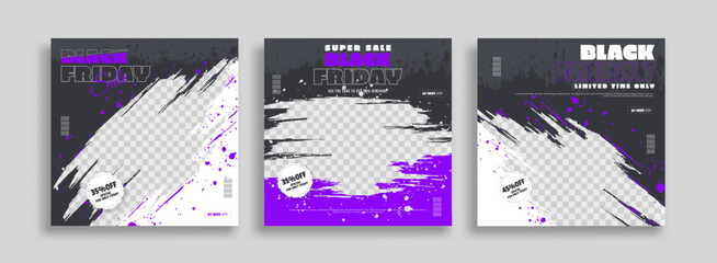Black friday sale social media post design template. Suitable for social media, flyers, banner, and web.