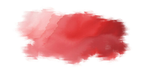 Obraz premium Watercolor brush stroke in vibrant red creates a bold and textured design element on a transparent background