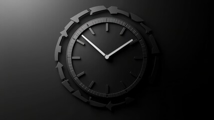 A clock icon with arrows in a circular motion, symbolizing endless cycles and the continuity of time