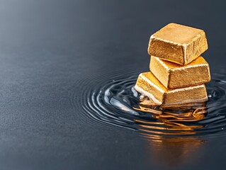 Melting gold bars turning into water, illustrating liquidity risk and asset devaluation in global finance
