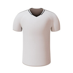 3D football jersey. Sport t-shirt with V neck and white design. 
