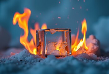 fire in the fireplace