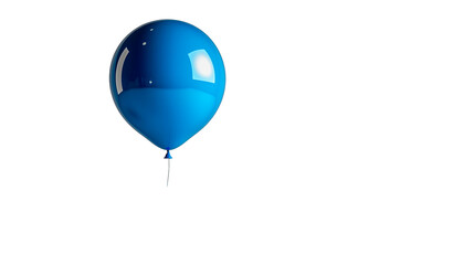 Floating Blue Balloon on Transparent Background &ndash; Symbolic Simplicity