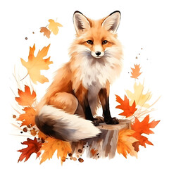 Obraz premium A WATERCOLOR WITH AUTUMN COLORS A FO