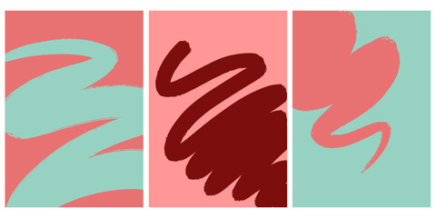  abstract simple trendy  backgrounds with hand drawn elements.