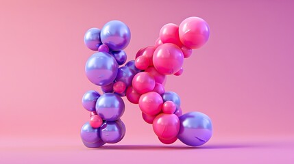 Balloon letters K on pink and purple background