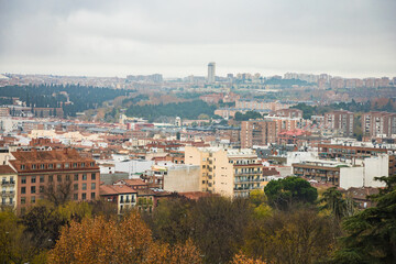 Obraz premium Madrid, Spain - aerial view of the city