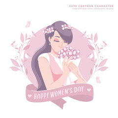 happy womens day illustration design