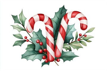 Watercolor Illustration of a Reindeer Head Decorated with Christmas Lights and Ornaments