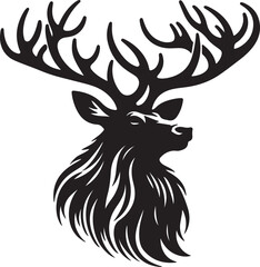 Rain deer silhouettes vector illustration 