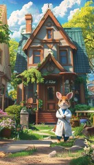 Mouse Doctor's House in a Green Neighborhood