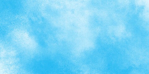 Soft and cloudy blue sky Watercolor background texture, cloudy and soft sky blue blurred and grainy Blue powder explosion, The sky blue texture clouds,  blue watercolor paper texture background.