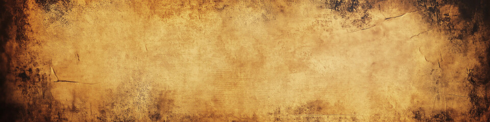 Obraz premium Brown vintage grunge textured paper rustic aged distressed background old parchment antique scroll sepia rough artistic abstract design retro blank copy space banner overlay weathered neutral backdrop