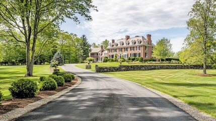 Luxury Home with a Long Driveway