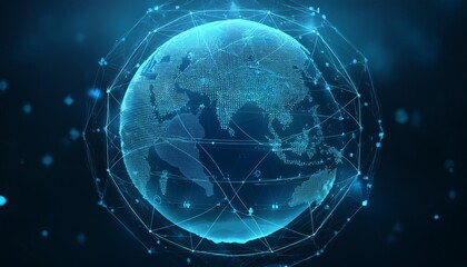 Obraz premium Abstract digital globe with global network connections