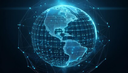 Abstract digital globe with global network connections