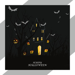 halloween pumpkins mockup on dark background