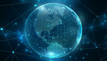 Fototapeta premium Abstract digital globe with global network connections