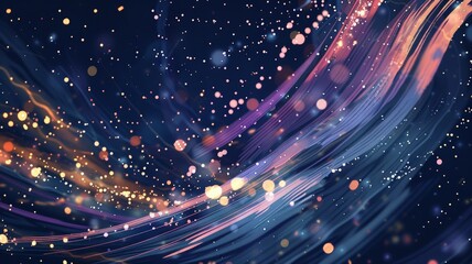 Obraz premium Abstract Light Streaks and Glowing Particles