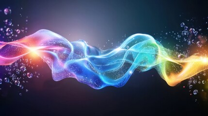 Fototapeta premium Abstract color wave, digital liquid splash, holographic tones
