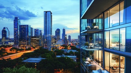 Luxury Cityscape View from Modern Condo