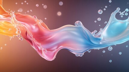 Color gradient splash, soft tones, flowing liquid