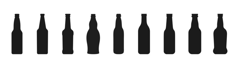 Beer bottle shape. Pub, bar concept. Brewery icon. Alcohol beverage label design. Craft beer Ideas.