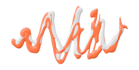 orange watercolor drop zigzag isolated on transparent background