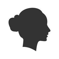 simple woman face side view silhouette vector illustration perfect for avatar isolated on white background