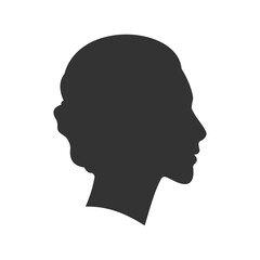 simple woman face side view silhouette vector illustration perfect for avatar isolated on white background