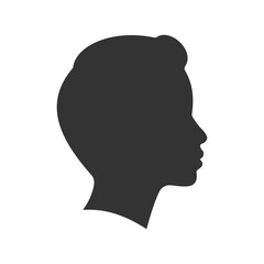 simple woman face side view silhouette vector illustration perfect for avatar isolated on white background