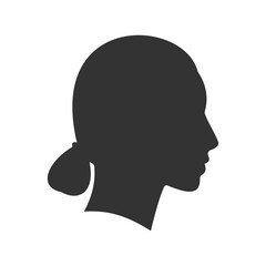 simple woman face side view silhouette vector illustration perfect for avatar isolated on white background