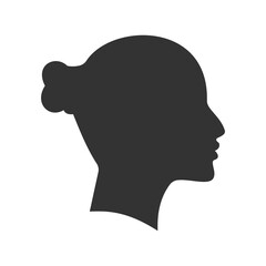 simple woman face side view silhouette vector illustration perfect for avatar isolated on white background
