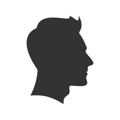 
simple man face side view silhouette vector illustration perfect for avatar isolated on white background