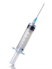 Syringe on isolated white background, Clipping path