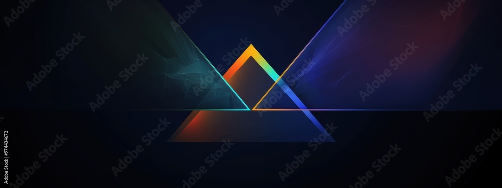 Poster abstract three triangles, advanced texture, translucent advanced texture.